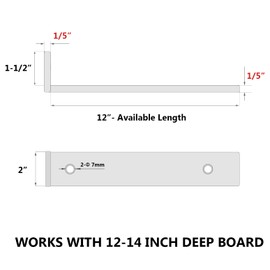 NEODROP 4-Pack 12 Inch Floating Shelf Brackets, Heavy Duty Hidden Shelves Bracket for Small Shelf, Kitchen Shelf, Nursery Shelf, Black Powder Coated Steel