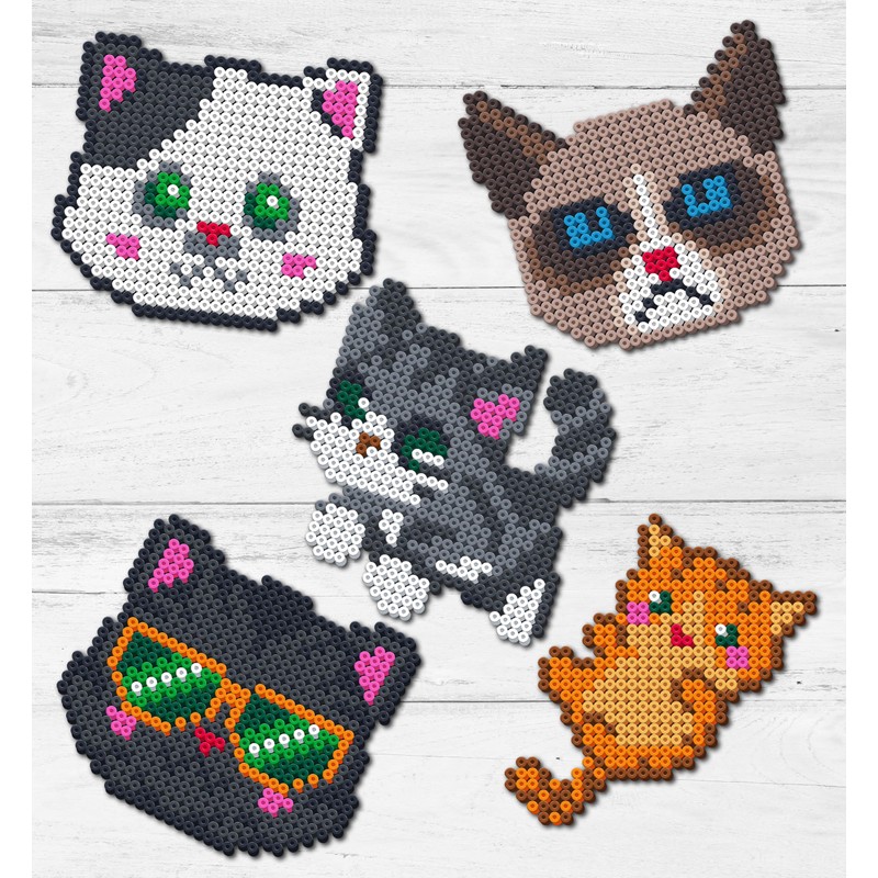 Splat Planet Cat Themed Pixel Art Melty Bead kit Fuse