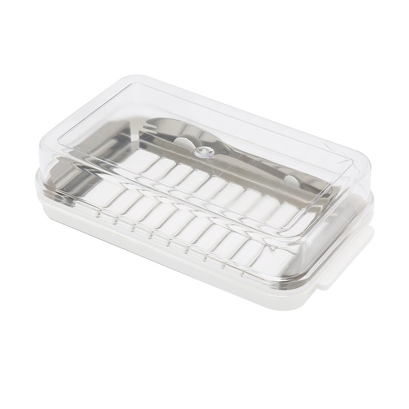 Stainless Steel Butter Cutter Box Cheese Storage Container with Transparent