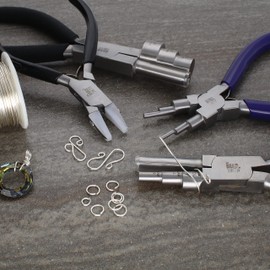 The Beadsmith Wire Working Combo – 3 Different Wire Wrapping Bending Pliers and Double Nylon Jaw Chain Nose Pliers – Use to Create Loops, Jump Rings & Protect Wire While Jewelry Making – 4 Piece Set