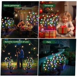 Solar Tree Shaped LED Lights Decorative Solar Lights for Garden Lawn Ornaments Outdoor Waterproof Solar Charging Design Have 80 Lights Perfect for Garden Deals and Beautifying Outdoor Spaces