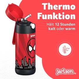 Jarlson Kids Water Bottle with Straw | Stainless Steel Vacuum Flask | BPA free and leakproof | for School, Sports, Nursery | 350 ml