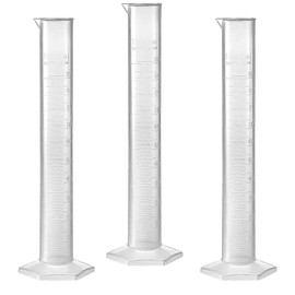 TOP-VIGOR 3Pcs Plastic Graduated Cylinder, 100ml Measuring Cylinder, Single Metric Scale, Science Measuring Test Tube for Kitchen Lab Set Measure Liquid Measurement at Home