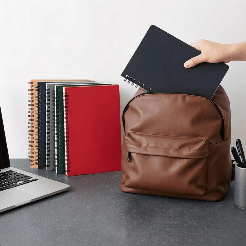 TAZQINCO 8 Packs 8 COLORS A5 Lined Spiral Notebook with