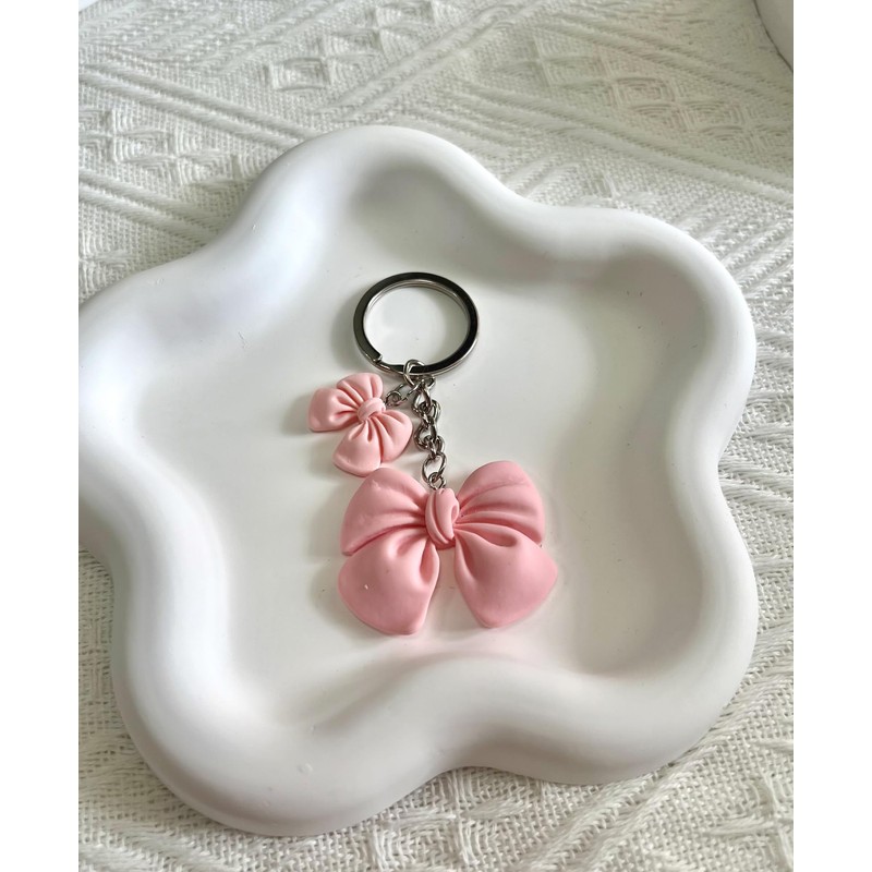 LAEKOU Cute Bow Keychain for Women, Key Chain Accessories for