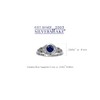 Silvershake Created Blue Sapphire White Gold Plated 925 Sterling Silver