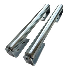 Long Roller with Bracket Set | 16" Length, 1.5" Diameter | Galvanized Steel | Versatile Support for Roller Stands, Woodworking, and Conveyors | Pack of 2