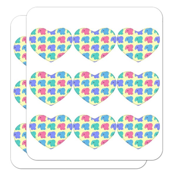 Cute Kawaii Baby Elephants Pattern Heart Shaped Planner Calendar Scrapbook