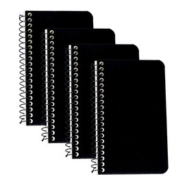 4 Pack Pocket Notebooks Small Spiral Notebook Mini A7 Notepads 3 x 5 Inch Black Small Notebooks for School Office Supplies (120 Lined Pages/60 Sheets)