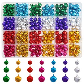 TOAOB Pack of 500 Colourful Small Bells for Crafts Bells with Eyelet 8 mm 10 mm 12 mm Metal Bells for Wedding Craft Jewellery Pet Bells Christmas Decoration