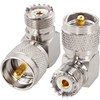 MOOKEERF PL259 Male to UHF Female Right Angle Adapter, 2-Pack