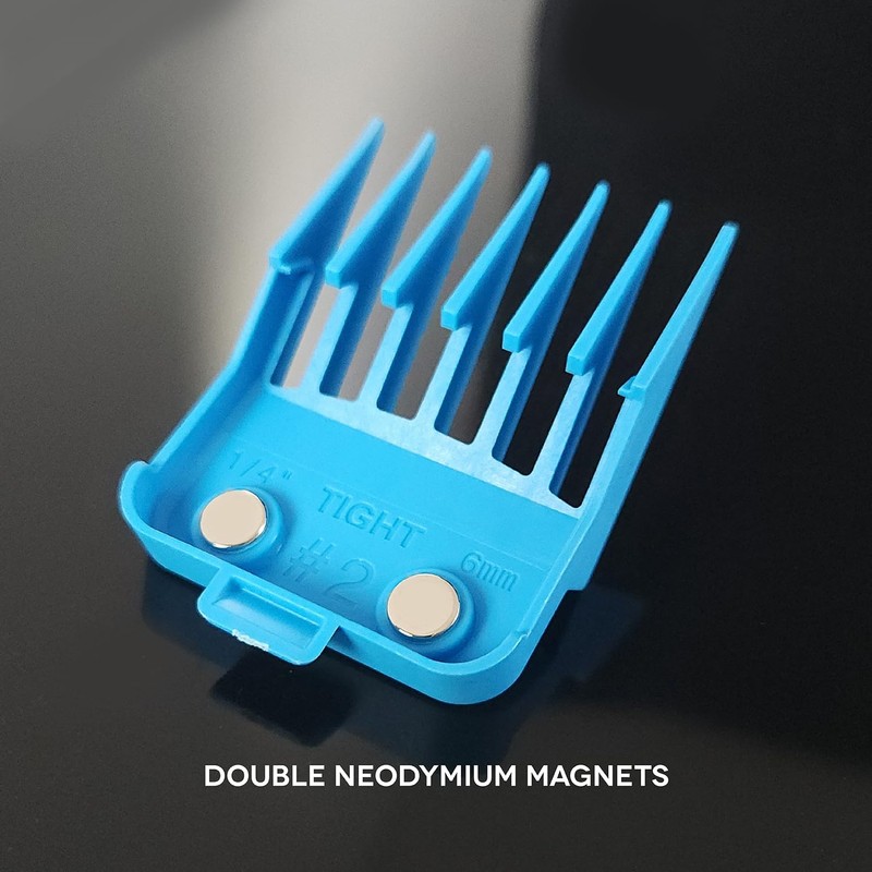 Gamma+ Kit 4 Blue Double Magnetic Guards For Gamma+ Clippers