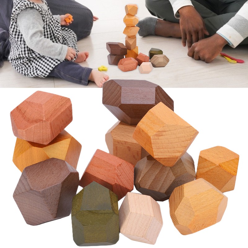 Wooden Stacking Game Building Blocks Educational Desktop Games for Kid