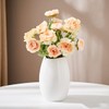 White Ceramic Vase, Flower Base, White, Large, 7.9 inches (20