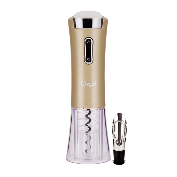 Ozeri Nouveaux II Electric Wine Opener with Foil Cutter, Wine Pourer and Stopper
