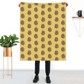 DOINBEE Potato Blanket Cute Potatoes Food Throw Blankets for Kids Girls Yellow Fleece Flannel Soft Cozy Novelty Sofa Chair Bed Blanket Decor for Dorm Living Room Bedroom Car Office 50"x40"