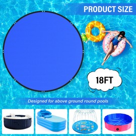 TIXANF 18FT Round Pool Ground Cloths, 185g/㎡ Density Heavy Duty Pool Liner Pad, Anti-Aging Puncture Resistant Pool Ground Mat, Waterproof Pool Liner Protector Tarp for Above Ground Swimming Pools