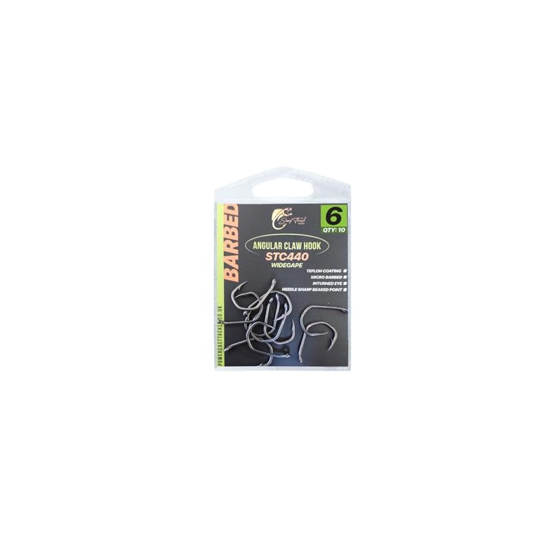 Angular Claw Carp Hooks Wide Gape - STC440, PTFE Coated