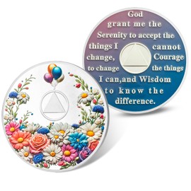 AA Sobriety Coins - Recovery Sober Chips with Serenity Prayer Alcoholics Anonymous Tokens Gifts for Men & Women