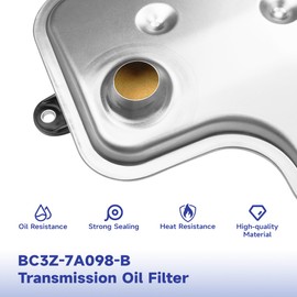 6R140 Automatic Transmission Filter w/Rubber Gasket Fit for Ford Powerstroke F-250/F-350/F-450/F-550 6.2L 6.7L 2011-2019, Repalces FT187 BC3Z7A098B