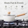 ROCKURWOK Ceramic Nonstick Sauce Pan with Lid, 1.5 Qt Small