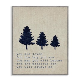Stupell Industries You are Loved Son Trees Grey Framed Wall Art, 16x20, Design by Artist Daphne Poselli