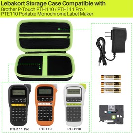 Lebakort Hard Protective Case for Brother P-Touch PTH110 Monochrome Labelling Device Black + Yellow