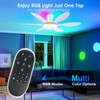 Ceiling Fans with Lights, 51 inch Modern White Low Profile