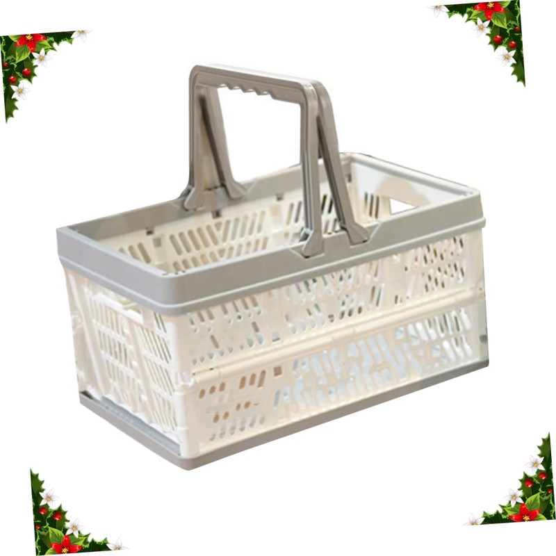 SUPVOX Foldable Basket Plastic Shopping Basket Vegetable Storage Fruit Organizer