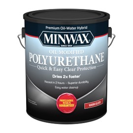Minwax Water Based Oil-Modified Polyurethane, Warm Gloss, Clear, 1 Gallon