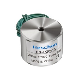 Heschen Elektromagneten Magnet P20/15, OD: 20 mm Solenoid Valve DC 12 V 2.5Kg/5.5LB