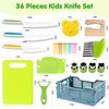36Pcs Kids Knife Set for Real Cooking, Montessori Kitchen Tools