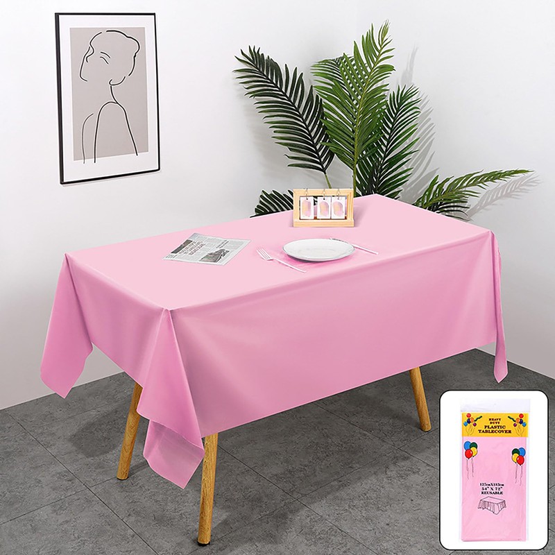 1 Pack Plastic Tablecloths Disposable Table Covers 54 inch x108