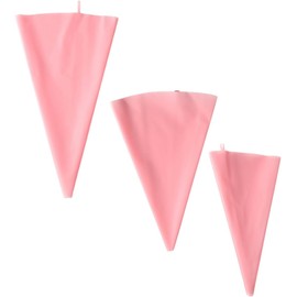 Mangas Pasteleras de Silicona Reutilizables Rosas Transparentes, Set de 3 Tamaños (30 Cm, 35 Cm, 40 Cm) para Hornear y Decorar Pasteles, Cupcakes y Galletas en Repostería Casera