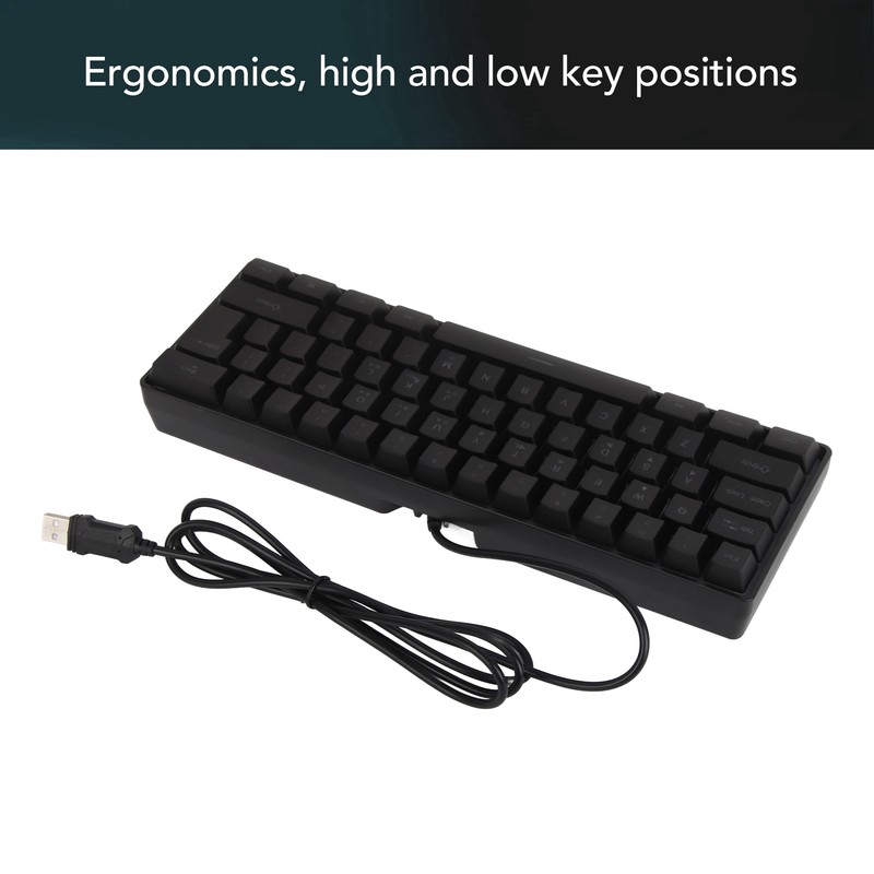 Mechanical Keyboard 61 Keys RGB Backlight Ultra Thin Portable Wired
