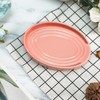 LIHOOOOM Ceramic Spoon Rest for Kitchen Counter, 6" Modern Pink