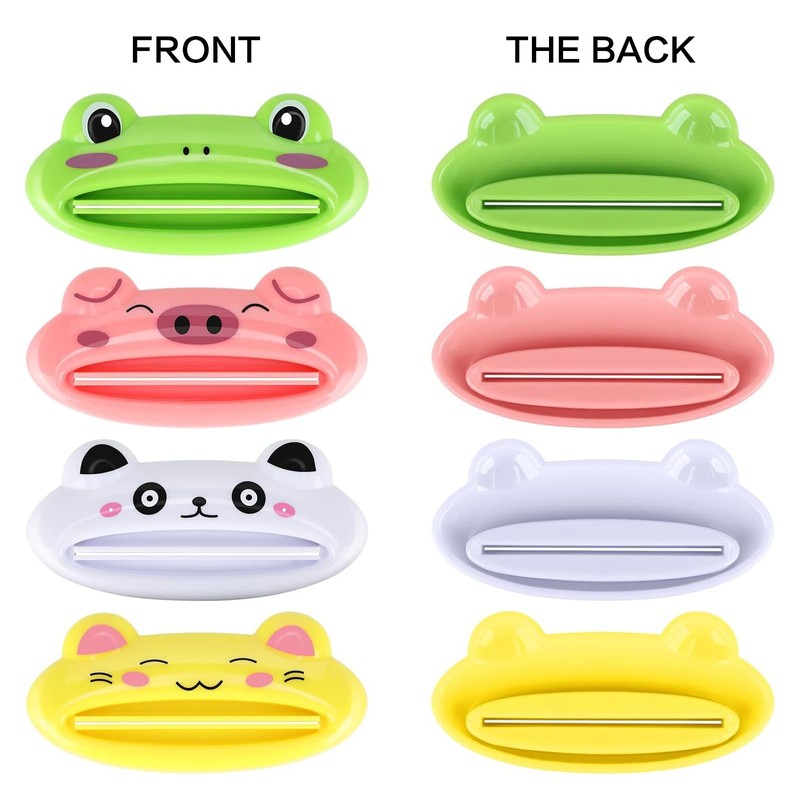 4 Pack Cute Cartoon Animal Toothpaste Tube Squeezer Clips for