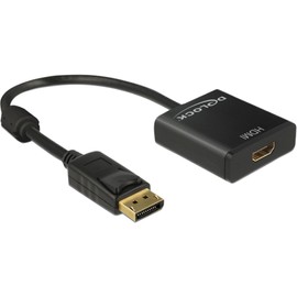 Delock Adapter Displayport 1.2 Male to HDMI Female 4K Active Black