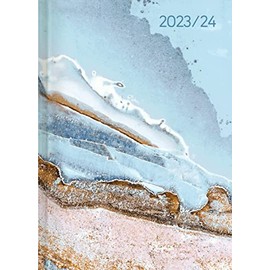 Campustimer Blue Marble - A5 Semester Planner - Student Calendar 2023/2024 - Note Book - Marble - Weekly - Alpha Edition