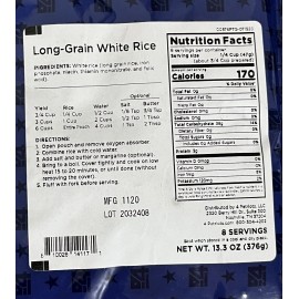 4Patriots Long Grain White Rice Survival Emergency Camping Food 8 servings