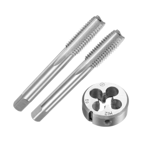 sourcing map 3pcs Metric Hand Tap and Die Set, M12