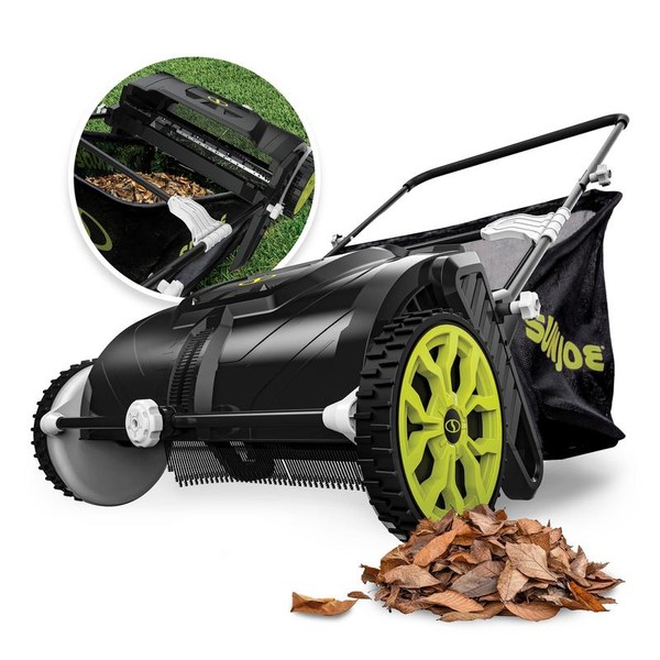 Sun Joe SDJ601LS Manual Leaf Sweeper W/ 22-Gal Collection Bag