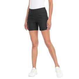 LRD Womens Golf Shorts 5 Inch Inseam Quick Dry Elastic Hiking Short with Pockets, Charcoal, Medium