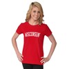 Wisconsin Simple Traditional Classic Womens Top Junior Graphic Tee Red