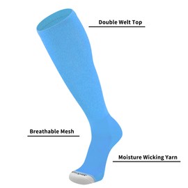 Youper Youth Elite Baseball Socks & Belt Combo (2 Pairs of Socks & 1 Belt) (as1, alpha, l, regular, Columbia Blue/White)