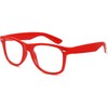 Skeleteen Red Clear Lens Glasses - 80's Style Non Prescription