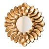DecorContreras Handmade Small Gold Round Mirror 6in | Peruvian Hand-Carved