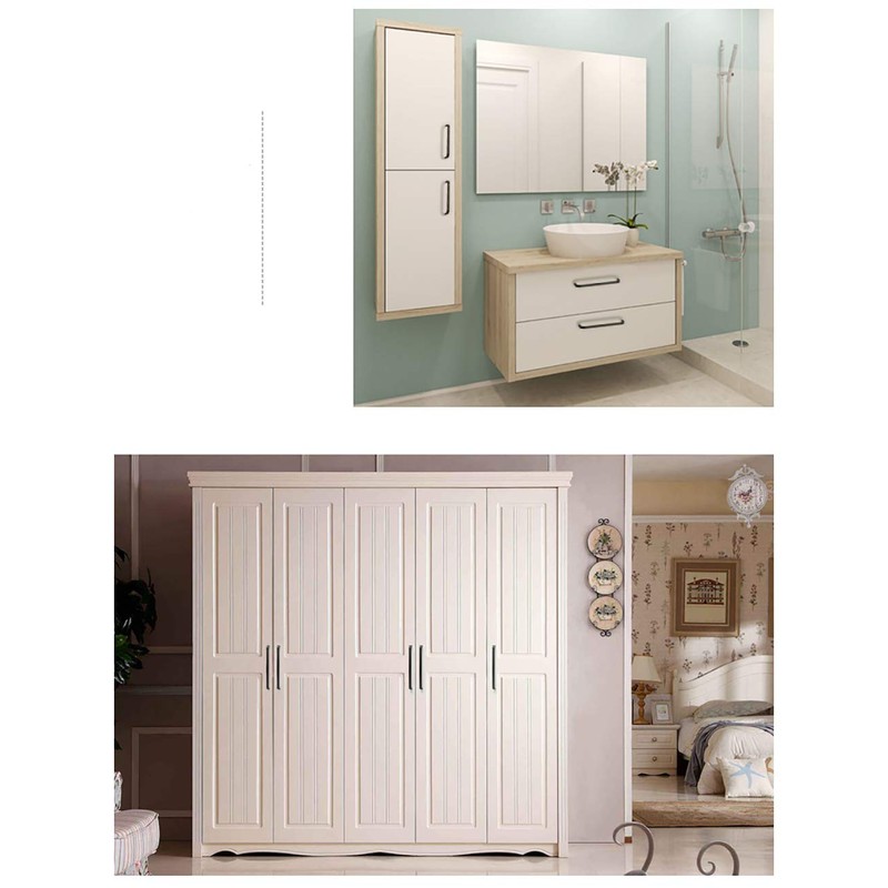 ANSIEDIO 2pcs Silver Aluminum Alloy Cabinet Cupboard Closet Wardrobe Door