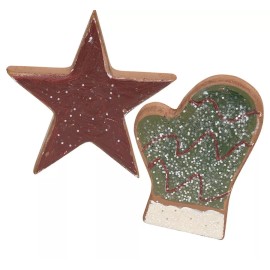 CWI Home Decor - Fake Faux Wood Christmas Cookies 2pc Set