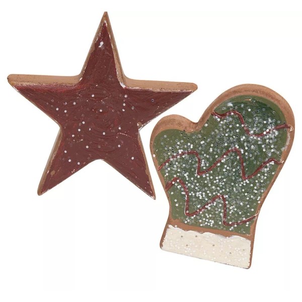 CWI Home Decor - Fake Faux Wood Christmas Cookies 2pc